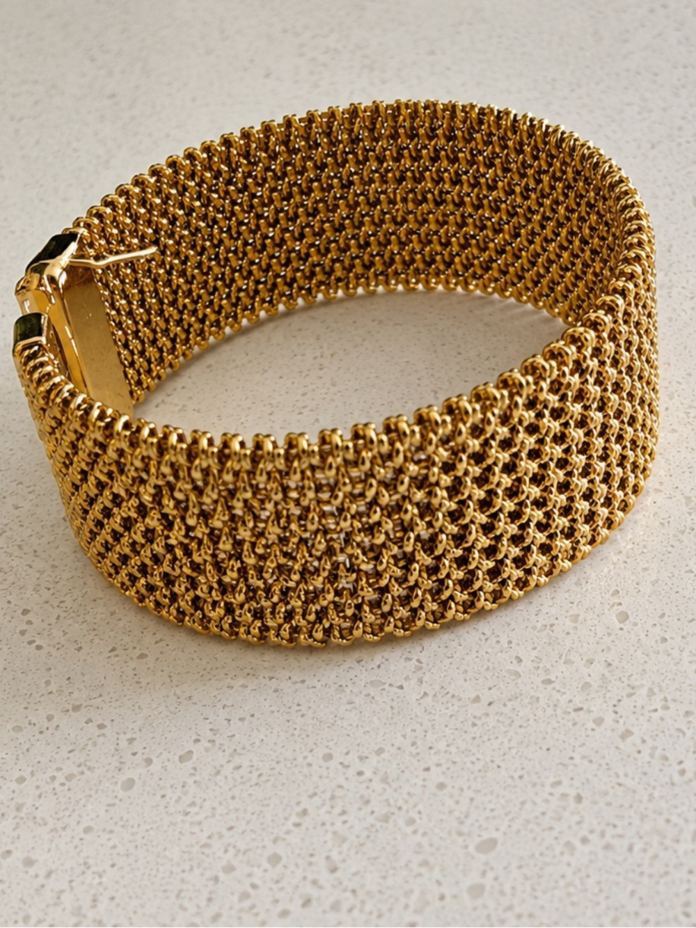 Gold Wide Mesh Bracelet